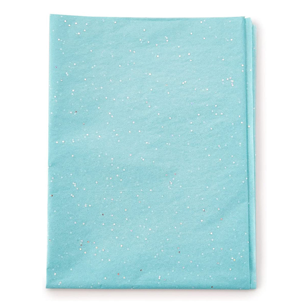 Blue Sapphire Glitter Tissue Paper, 20x30, Bulk 200 Sheet Pack