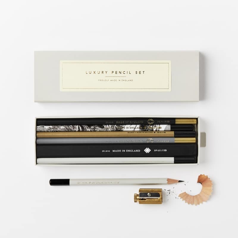 Katie Leamon Luxury Pencil Set Black & Gold