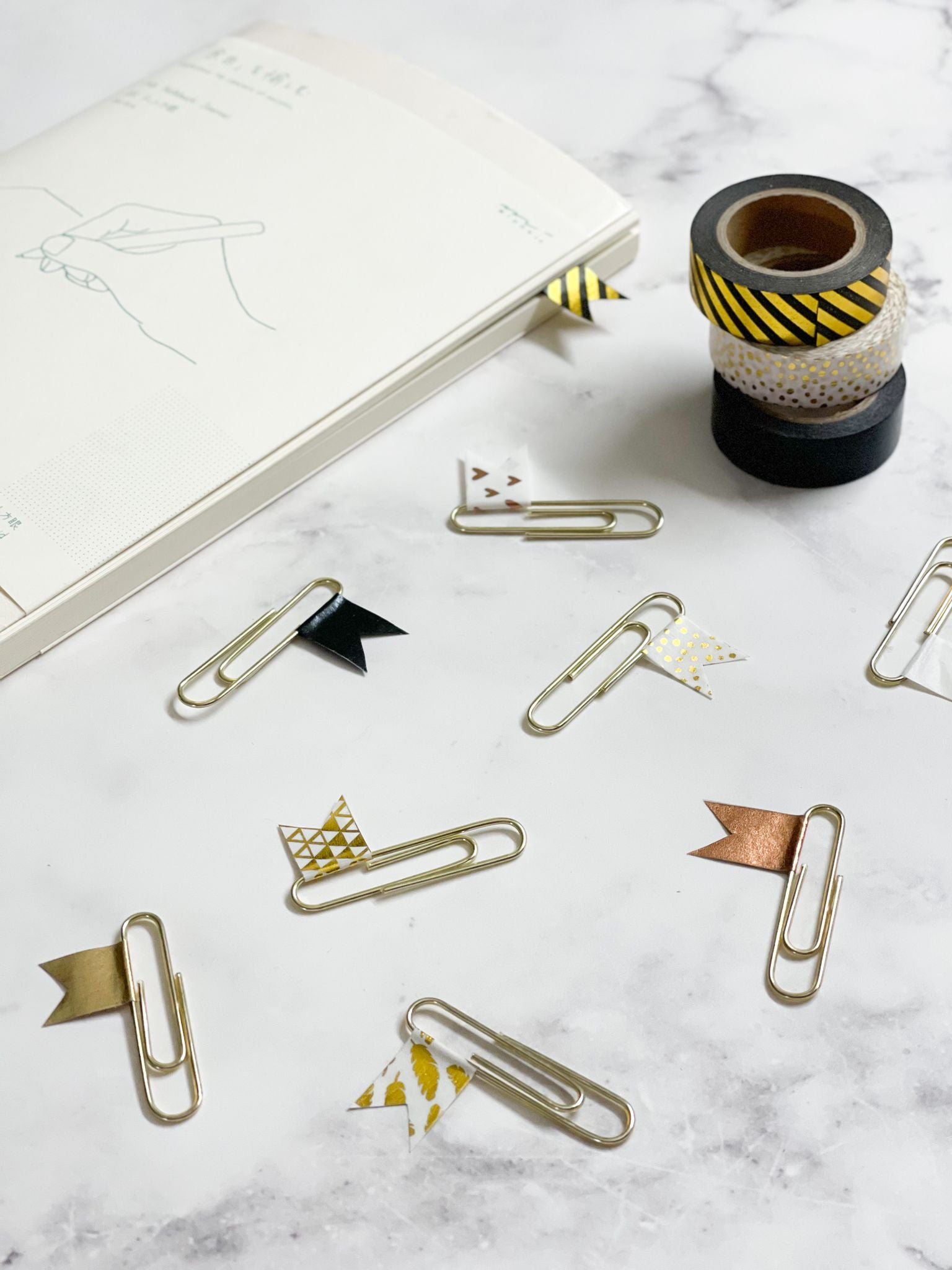 Japanese Washi Tape Set of 10 - Gold Foil Palette