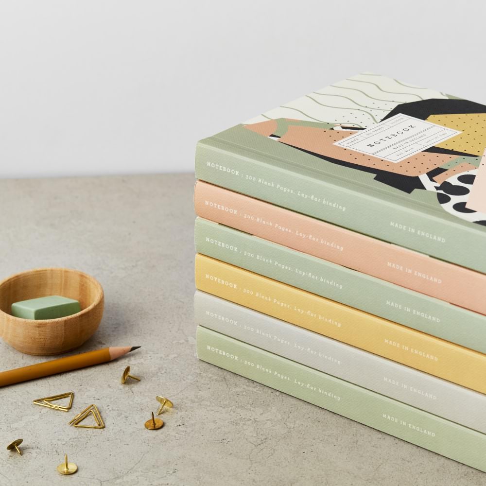 Grey Lay Flat Notebook