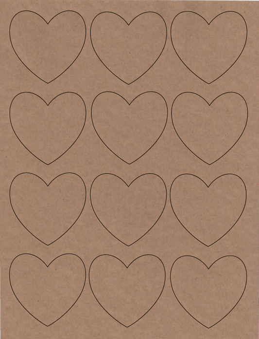 Heart Shaped Labels - 144 labels