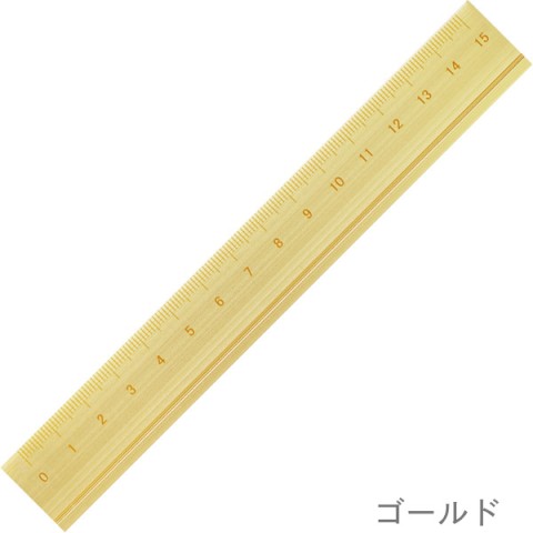 SLIP-ON ALUMINIUM RULER 15CM GOLD